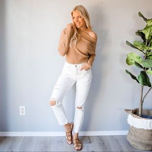 Free people pale camel thermal top